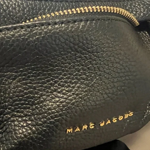 Marc Jacobs Black Leather Backpack with Gold Accents NWT $395 Marc Jacobs Varsity Pack Navy Leather Backpack  main image 3